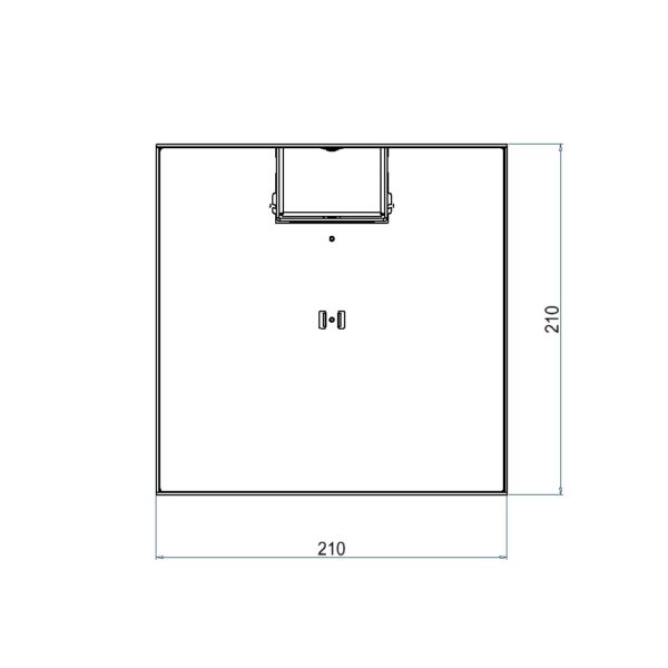 Produktbild UBD 217 051  -  Unterflur-Bodendose UBD 210 small inkl. Deckel, flach (SVZ), ohne Kante, 5mm Vertiefung und 1 Schnurauslass
